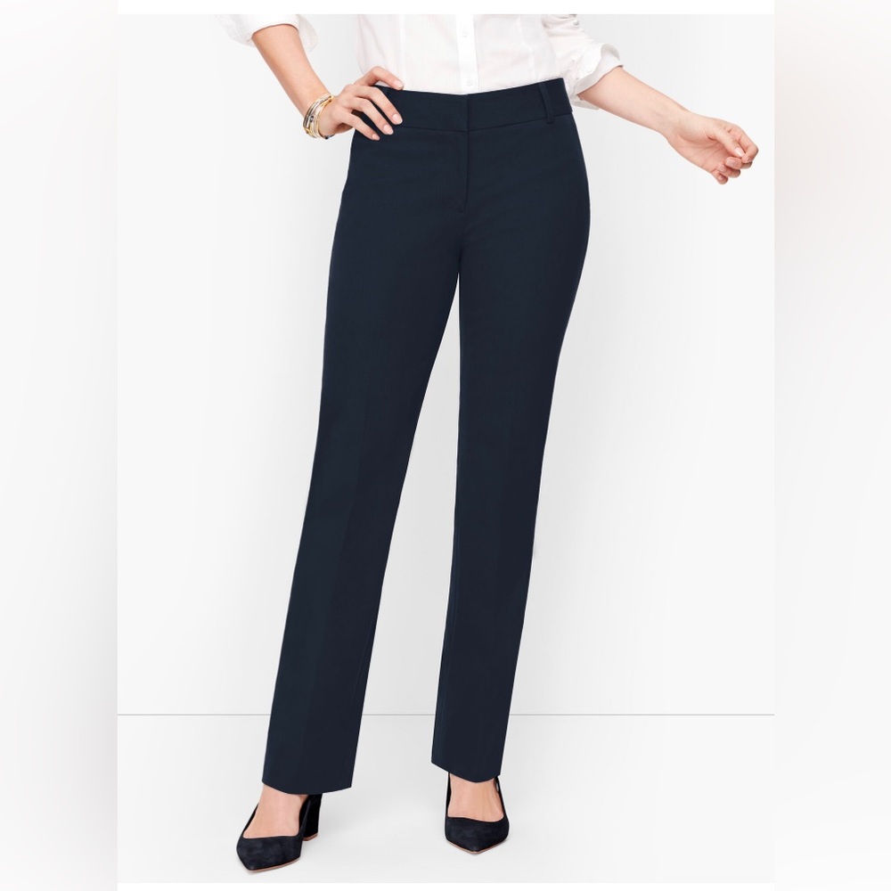 TALBOTS NEWPORT PANTS Full length trousers elongated leg BLACK - 10P